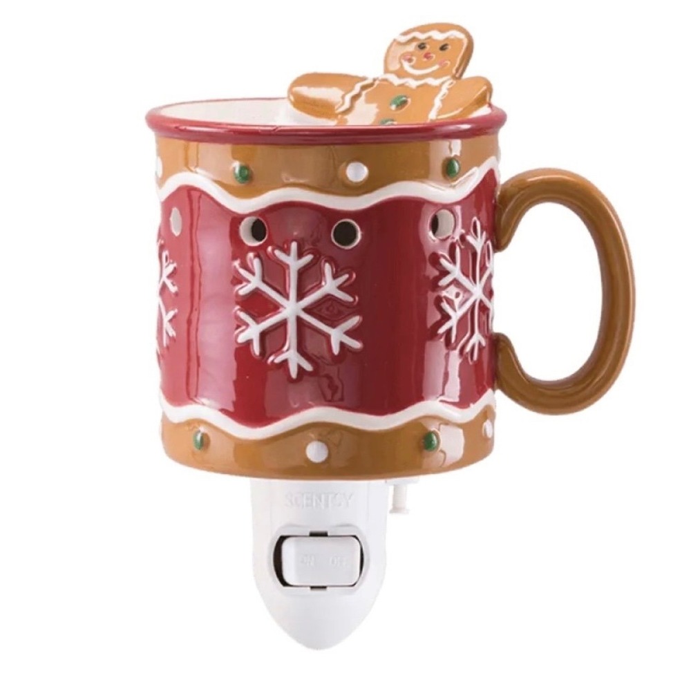Scentsy Gingerbread Man Mini Wax Warmer Plug-in Holiday Christmas Mug Ceramic